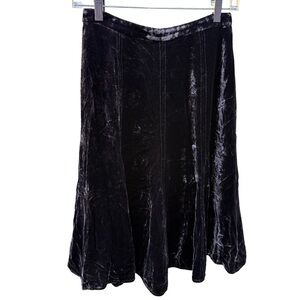 NWOT Dolce & Gabbana Chocolate Brown Velvet A-Line Y2K Midi Skirt